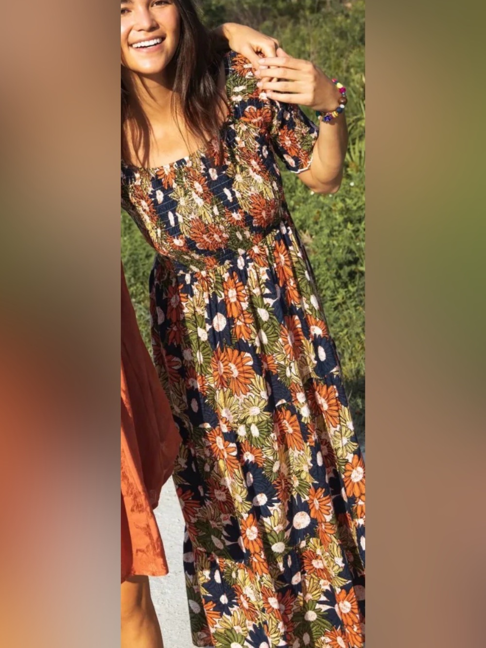 Natural Life Daisy Tiered Midi Dress